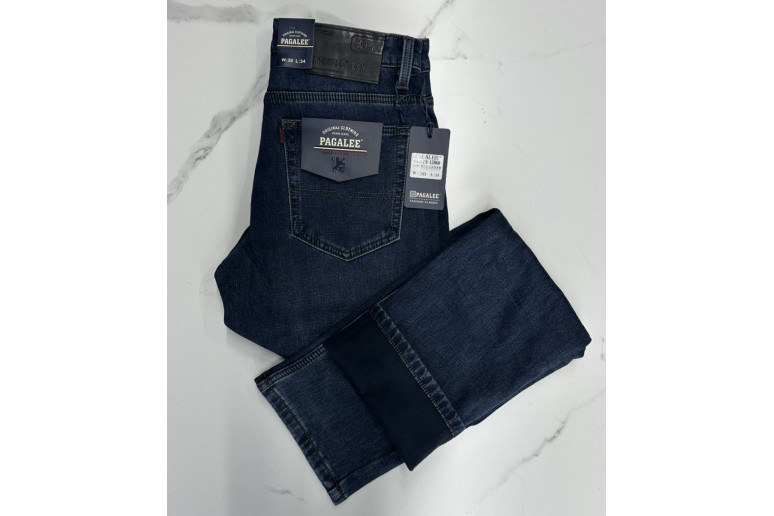 Джинси чоловічі PAGALEE JEANS 1586 СІРО-СИНІЙ ФЛІС