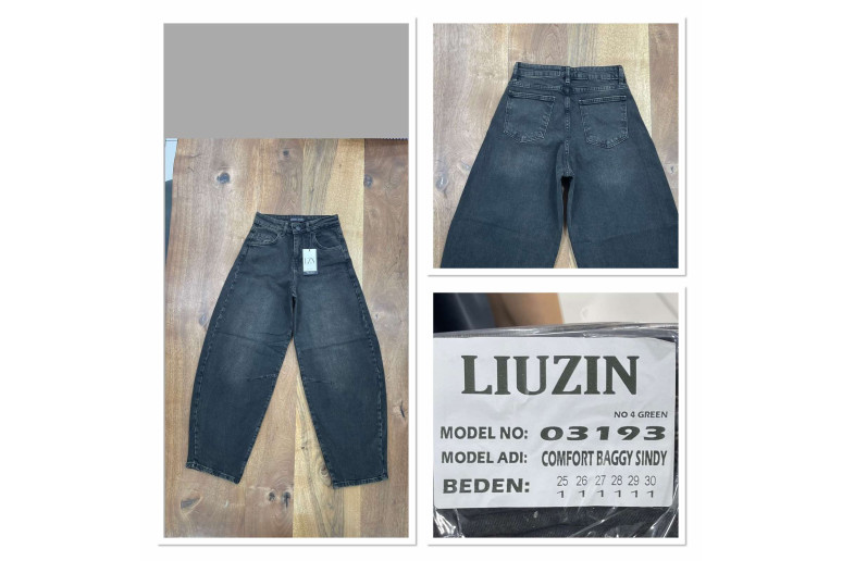 Джинси жіночі  LIUZIN JEANS 03193-4 BAGGY ЗЕЛЕНЬ