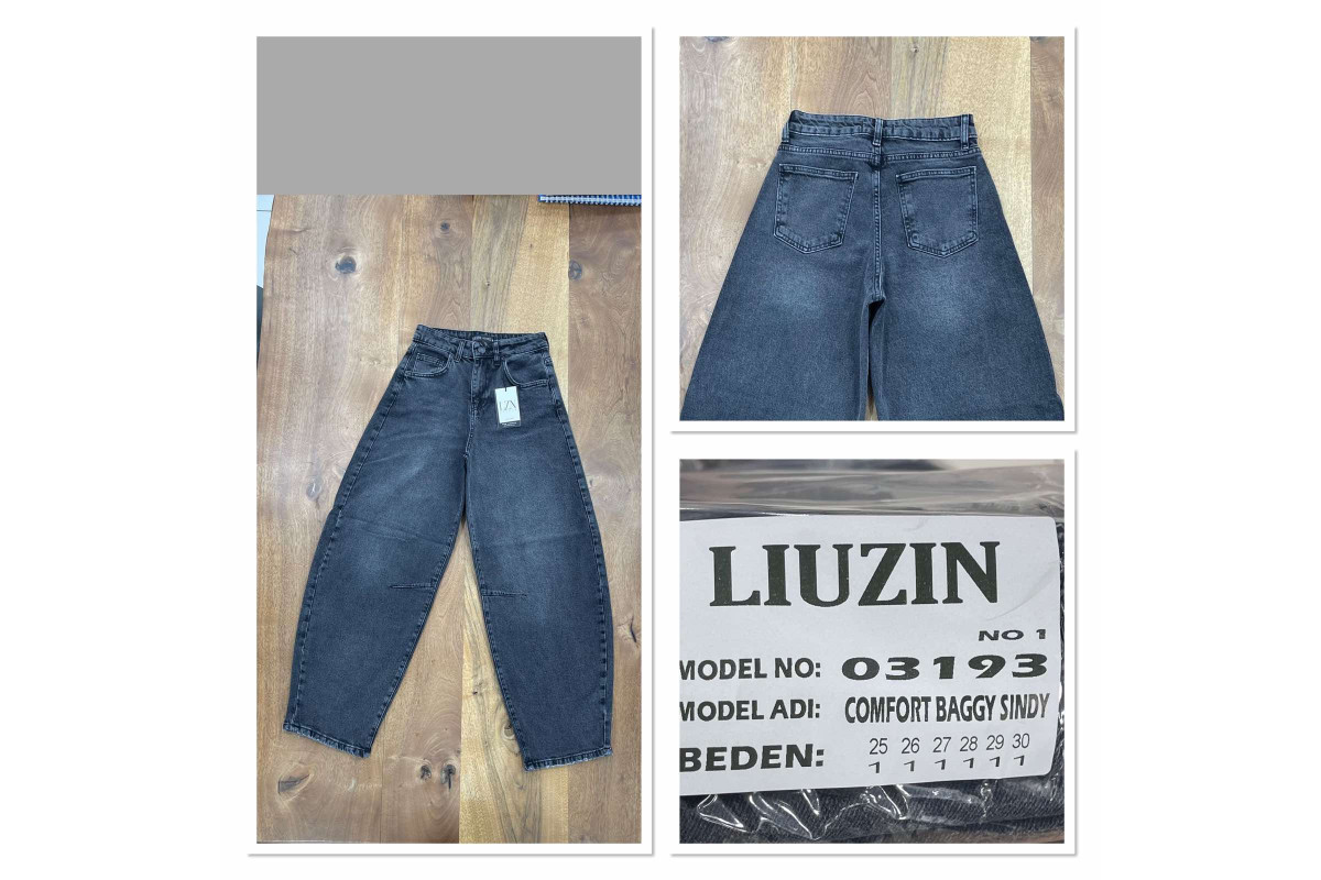 Фото Джинси жіночі LIUZIN JEANS 03193-1 BAGGY ГРАФІТ from official site OSKAR™