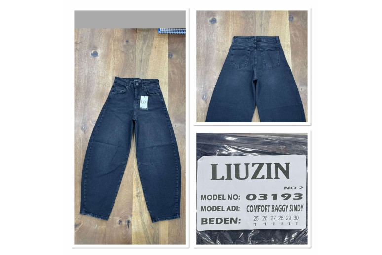Джинси жіночі  LIUZIN JEANS 03193-5 BAGGY ЧОРНИЙ