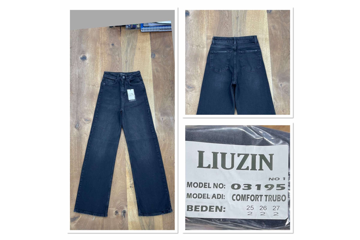 Фото Джинси жіночі LIUZIN JEANS 03195-1 ТРУБИ ЧОРНИЙ from official site OSKAR™