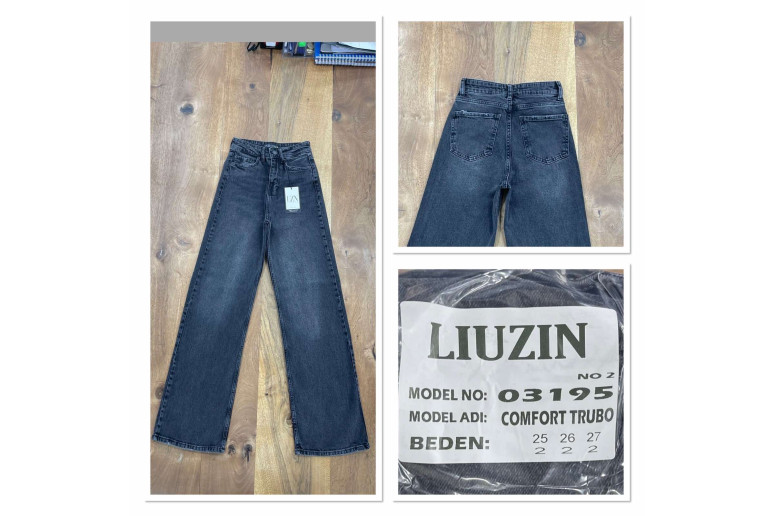 Джинси жіночі LIUZIN JEANS 03195-2 ТРУБИ ГРАФІТ