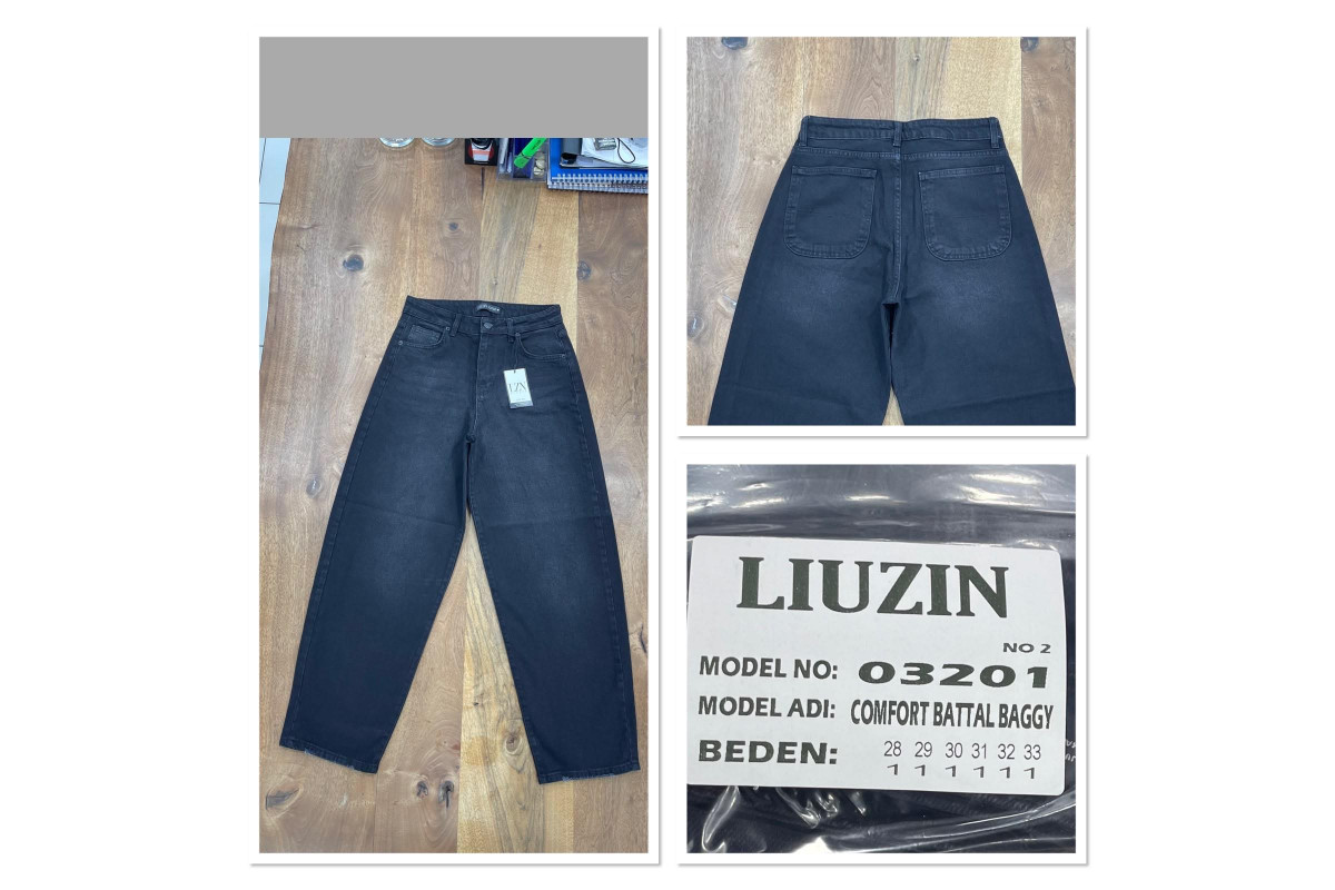 Фото Джинси жіночі LIUZIN JEANS 03201-2 BAGGY ЧОРНИЙ from official site OSKAR™