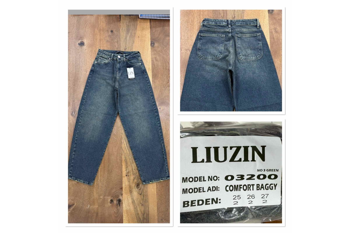 Фото Джинси жіночі LIUZIN JEANS 03200-3 BAGGY ЗЕЛЕНЬ from official site OSKAR™
