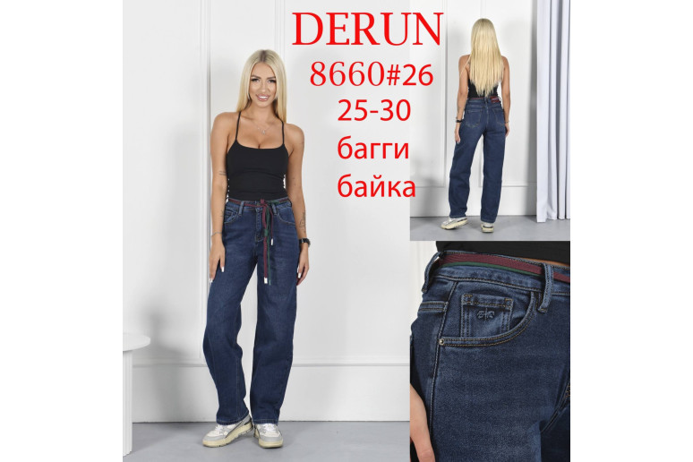 Джинси жіночі DERUN JEANS 8660 BAGGY НА БАЙЦІ
