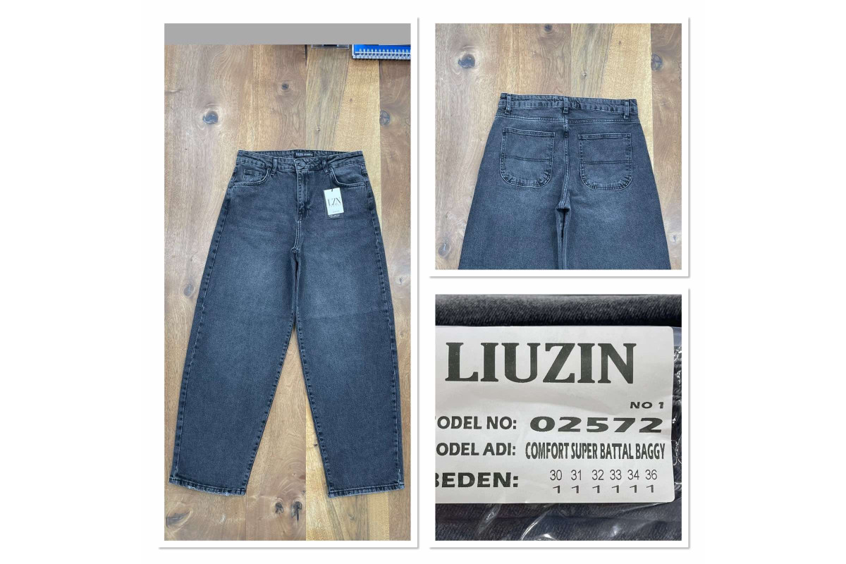 Фото Джинси жіночі LIUZIN JEANS 02572-1 BAGGY ГРАФІТ from official site OSKAR™