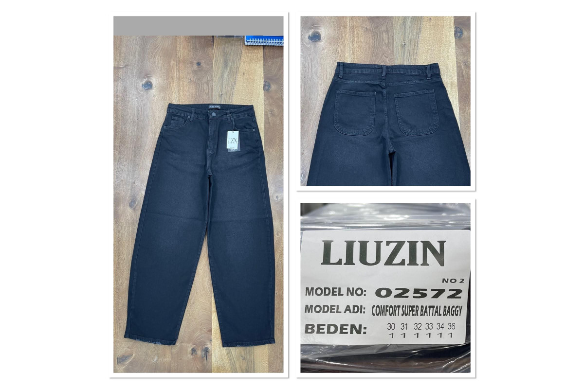 Фото Джинси жіночі LIUZIN JEANS 02572-2 BAGGY ЧОРНИЙ from official site OSKAR™
