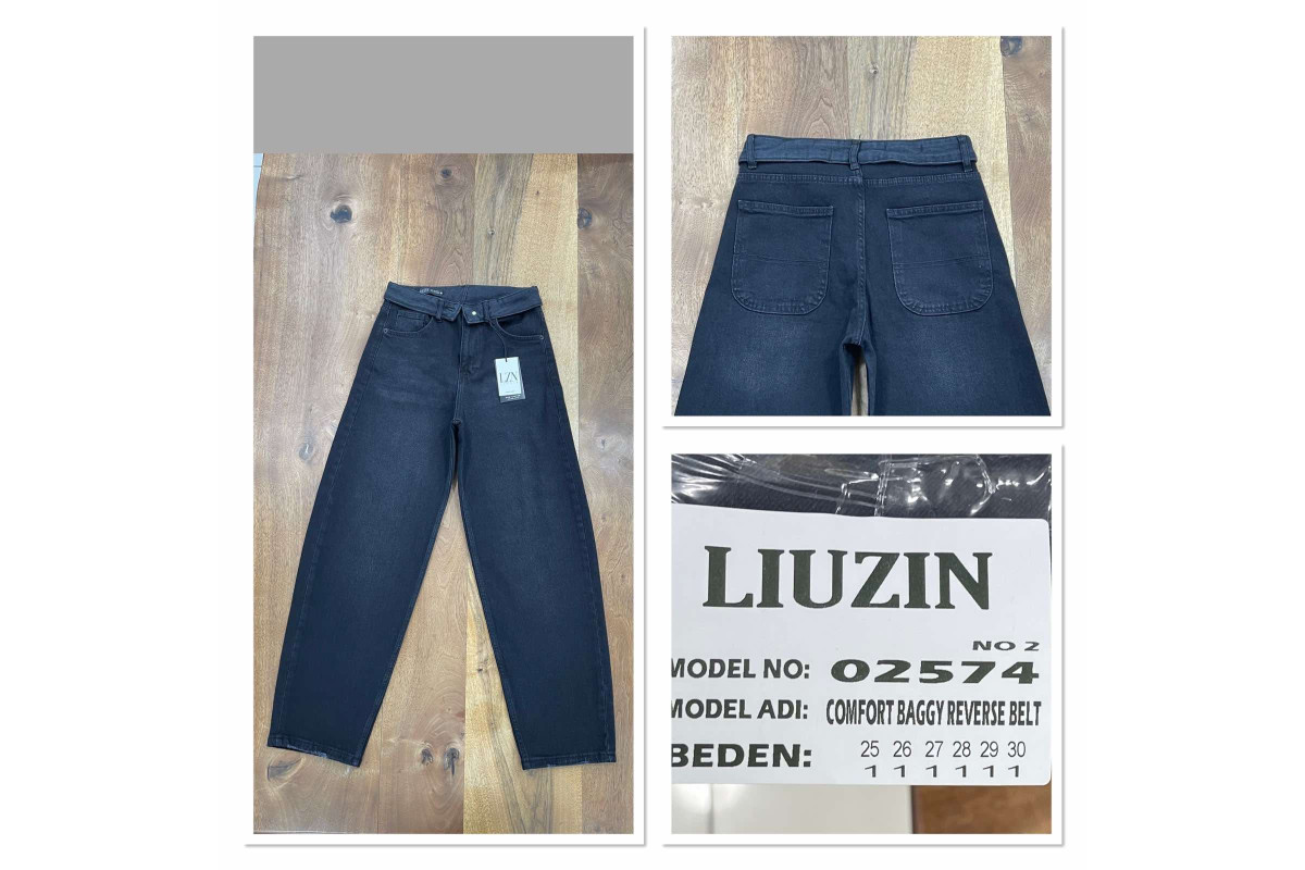 Фото Джинсы женские LIUZIN JEANS 02574-2 BAGGY ЧЕРНЫЙ from official site OSKAR™