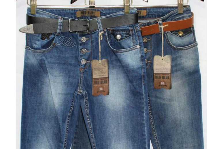Джинси жіночі Турецькі Red blue jeans boyfriend 1001