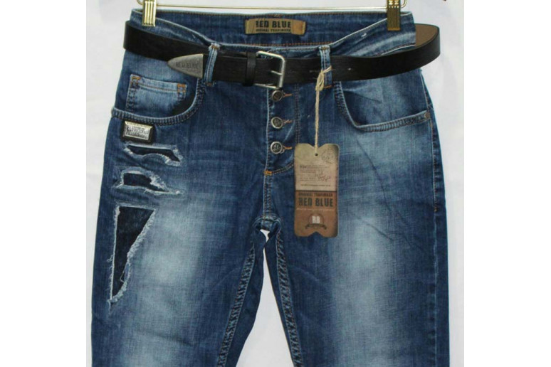 Джинси жіночі Турецькі Red blue jeans boyfriend 1002