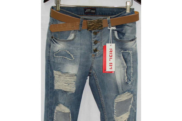 Джинсы женские Турецкие Red blue jeans boyfriend 1030