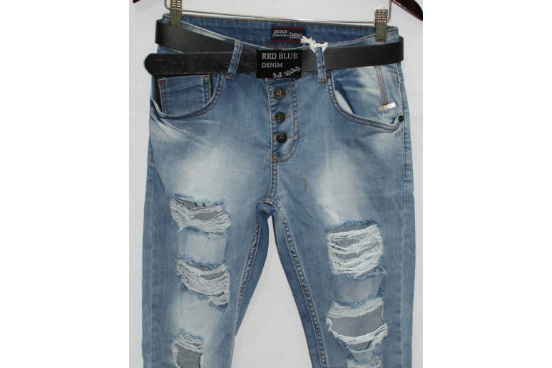 Джинсы женские Турецкие Red blue jeans boyfriend 1043