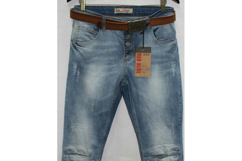 Джинсы женские Турецкие Red blue jeans boyfriend 2202