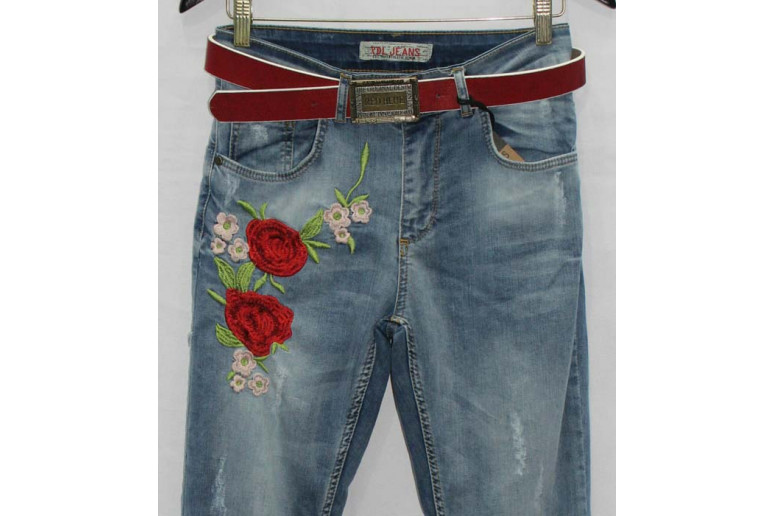 Джинси жіночі Турецькі Red blue jeans boyfriend 8821
